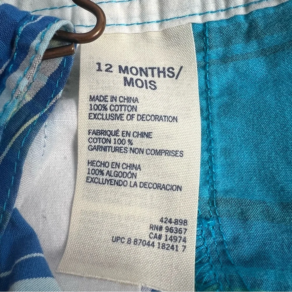 Osh Kosh Bgosh Overalls Boys 12 Months‎ Blue Green Plaid Short Alls
